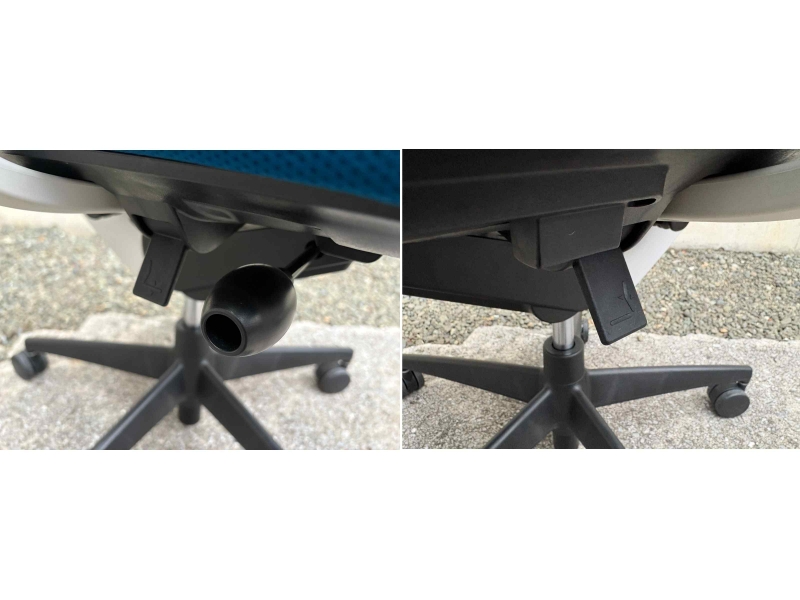 ウィザード２チェア　肘付き　ブルー×ホワイト　中古_6