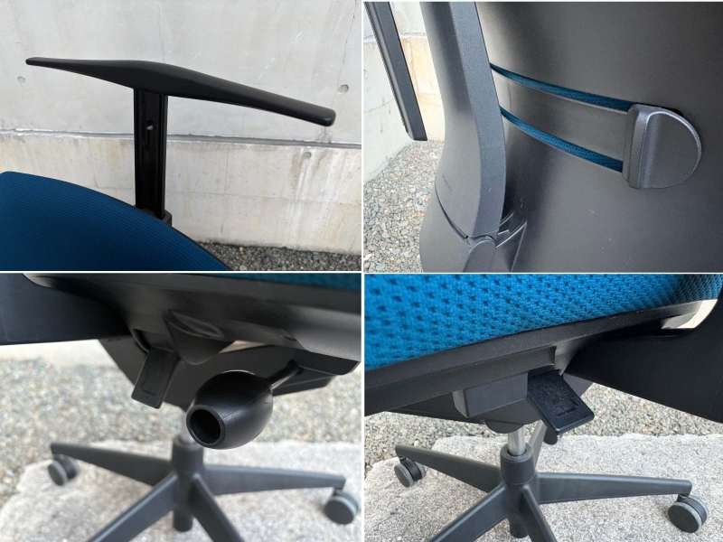 ウィザード２チェア　ブルー　可動肘・ハンガー付　中古_7