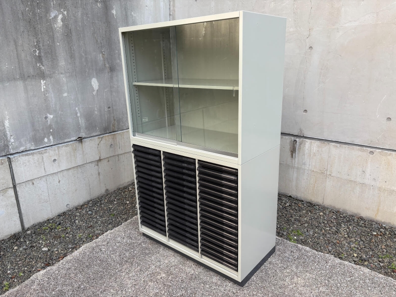 LX-5シリーズ　ガラス戸+トレーキャビネット　上下セット　中古