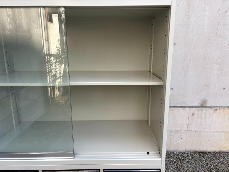 LX-5シリーズ　ガラス戸+トレーキャビネット　上下セット　中古_2