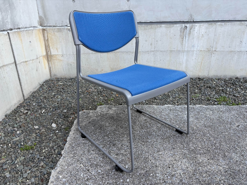 スタッキングチェア　KLT-210CK　ブルー　中古_0