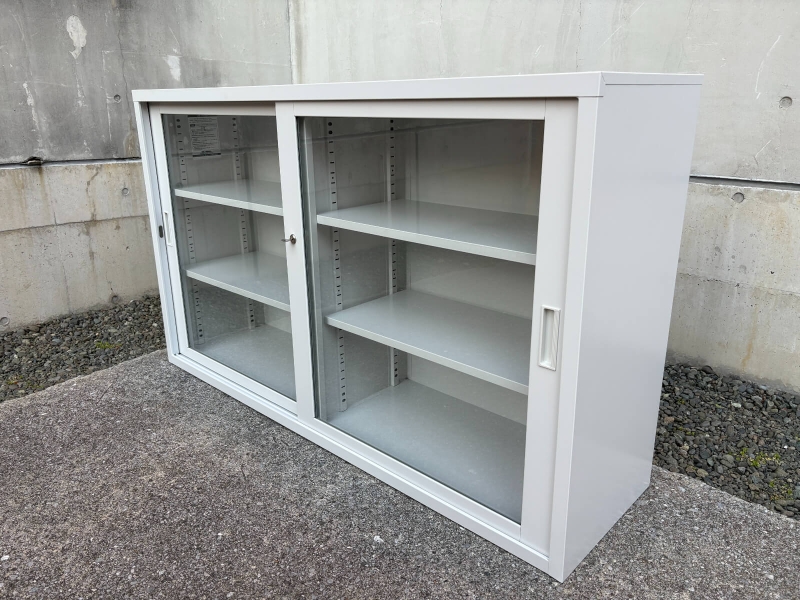 53タイプ　ガラス引違い書庫　TS-53G　中古