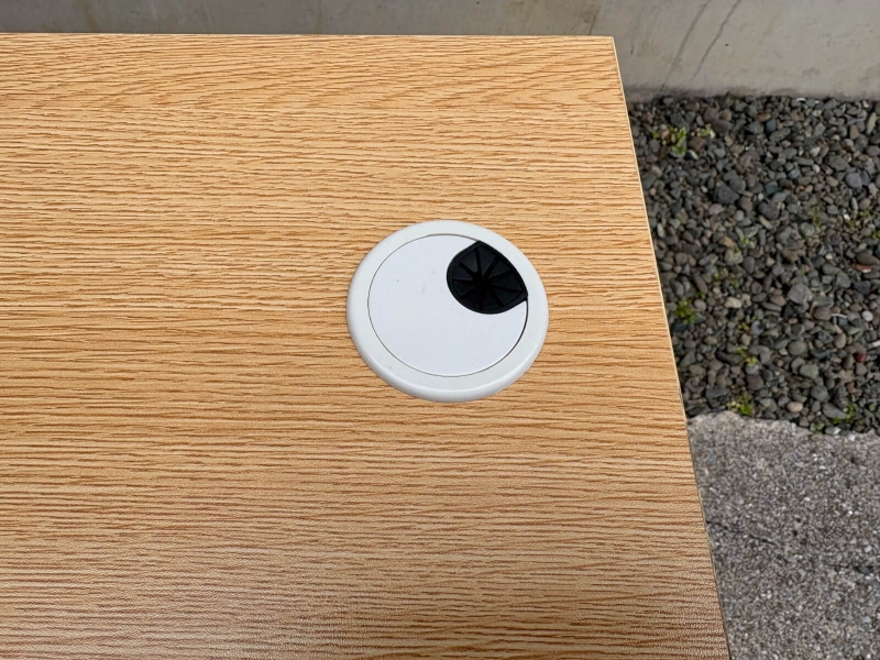 木製L型デスク　W1800/D800+700　ワゴン付き　ナチュラル　中古_5