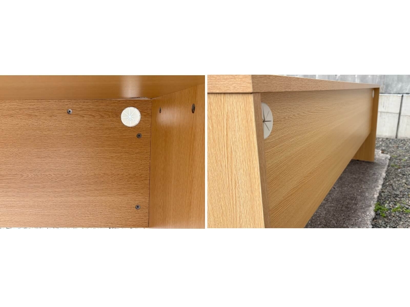 木製L型デスク　W1800/D800+700　ワゴン付き　ナチュラル　中古_7