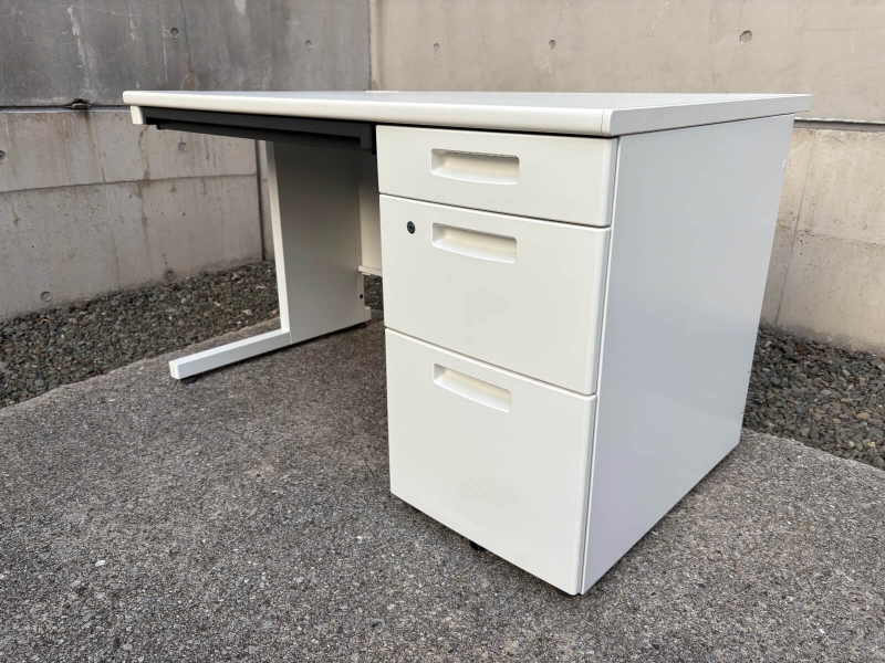 ピクサ２シリーズ　片袖机　W1200　ホワイト　中古