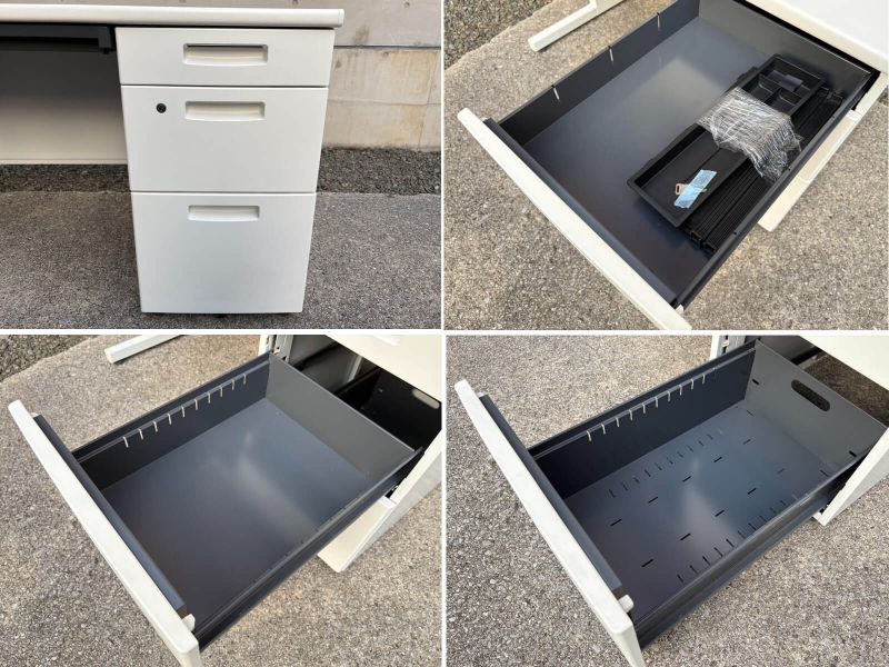 ピクサ２シリーズ　片袖机　W1200　ホワイト　中古_7