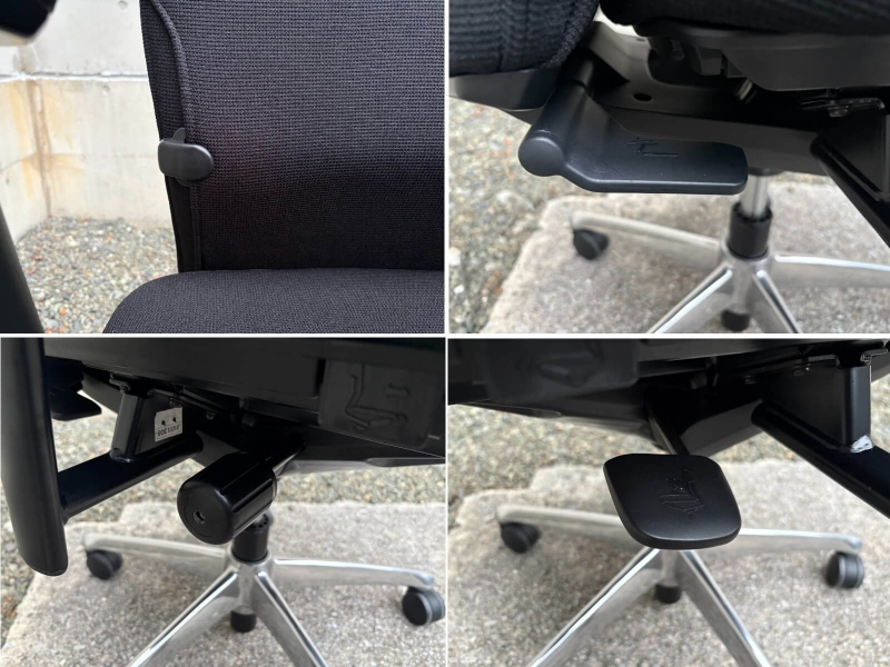 フィーゴチェア 　ハイバック　可動肘・ハンガー付き　ブラック　中古_6