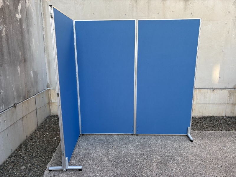 パーティション　OCパネル　L型3連セット　W900+900+900/H1800　ブルー　中古_1