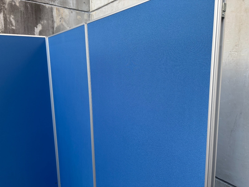 パーティション　OCパネル　L型3連セット　W900+900+900/H1800　ブルー　中古_2