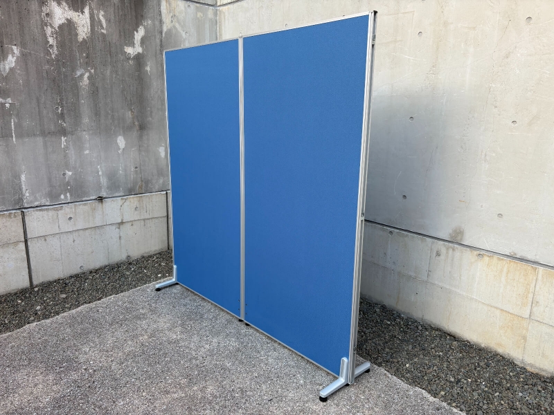 パーティション　OCパネル　2連セット　W900+900/H1800　ブルー　中古_0