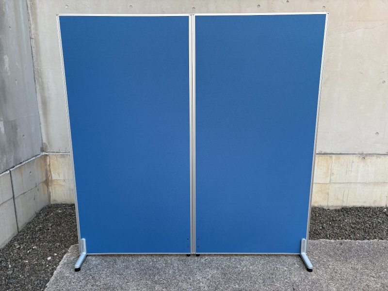 パーティション　OCパネル　2連セット　W900+900/H1800　ブルー　中古_1