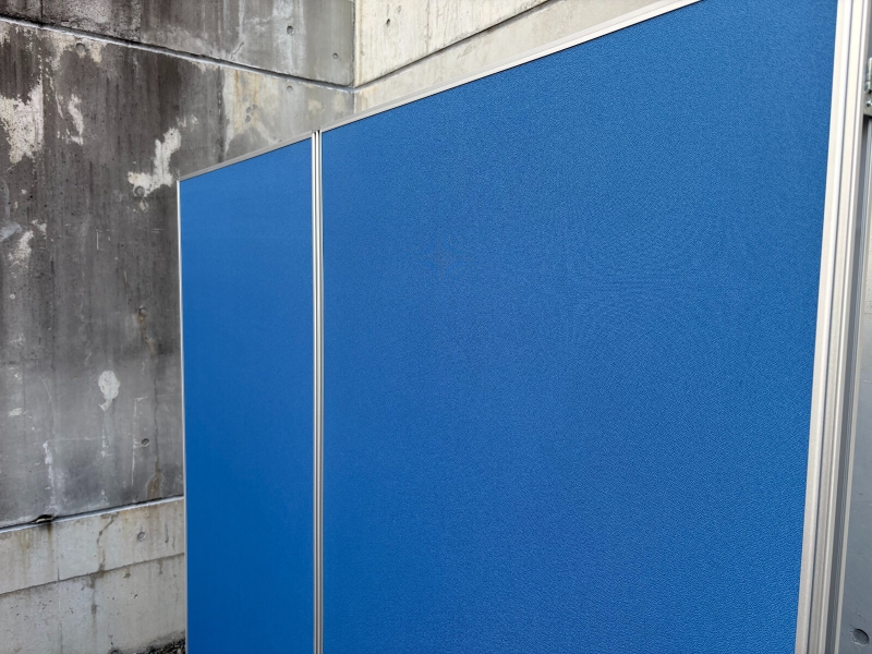 パーティション　OCパネル　2連セット　W900+900/H1800　ブルー　中古_3