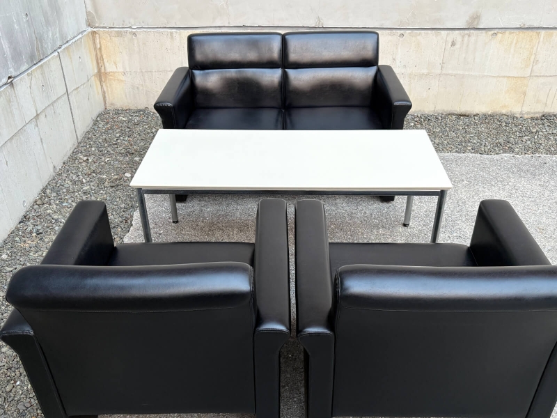 RP-6シリーズ　応接4点セット　レザー張り　中古_1