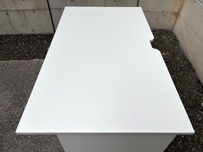 木製ワークデスク　W1200/D700/H700㎜　ホワイト　中古_3