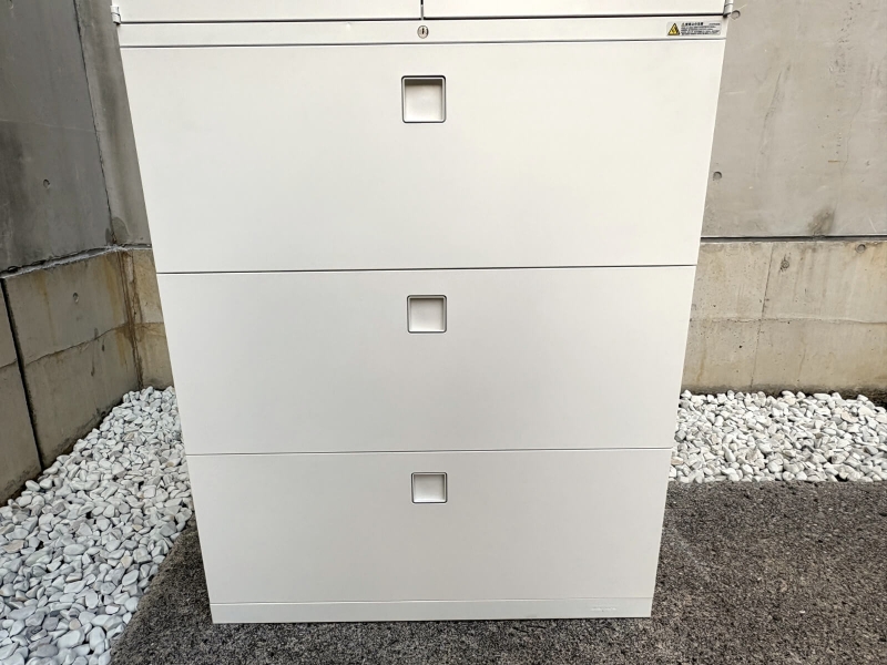 レクトラインキャビネット　両開+3段ラテラル（A4 6段対応）　中古_6