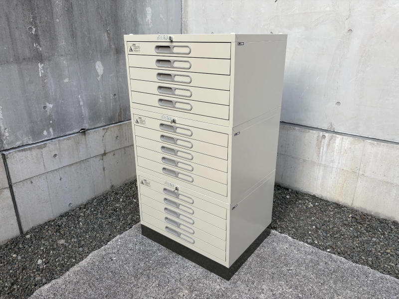 A2用マップケース　5段×3台+ベースセット　中古