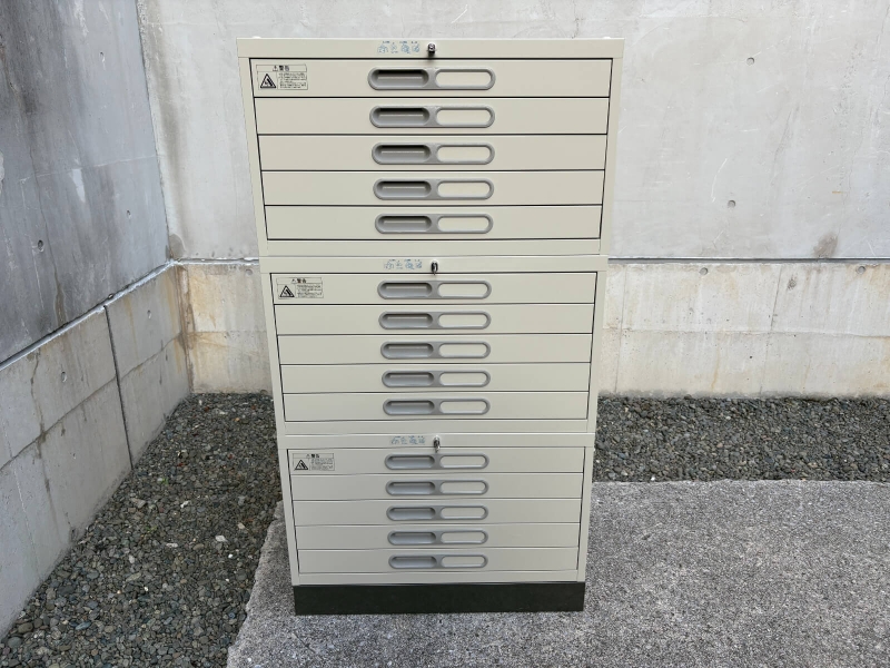 A2用マップケース　5段×3台+ベースセット　中古_1