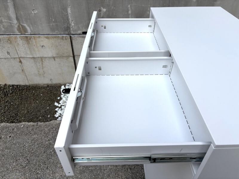 スチールキャビネット　引き出し+両開き書庫　L022　中古_5