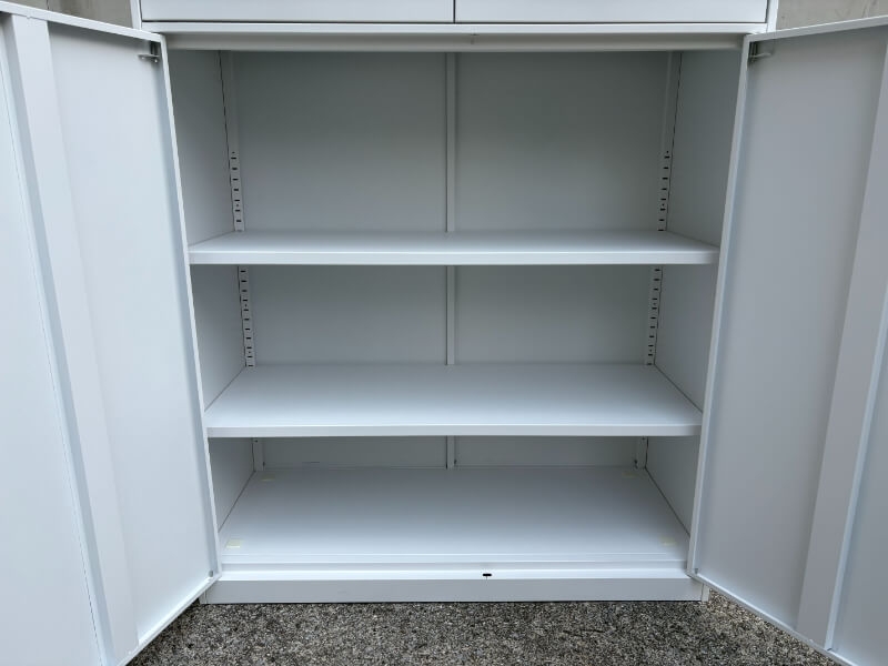 スチールキャビネット　引き出し+両開き書庫　L022　中古_6