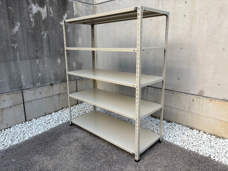 軽量ボルト式スチールラック　100㎏耐荷/段　W1500/D600/H1800㎜　中古