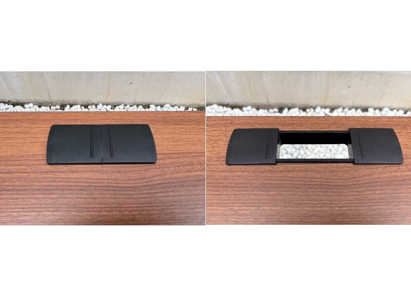 両袖机　W1600　ウォルナット×ブラック　中古_4