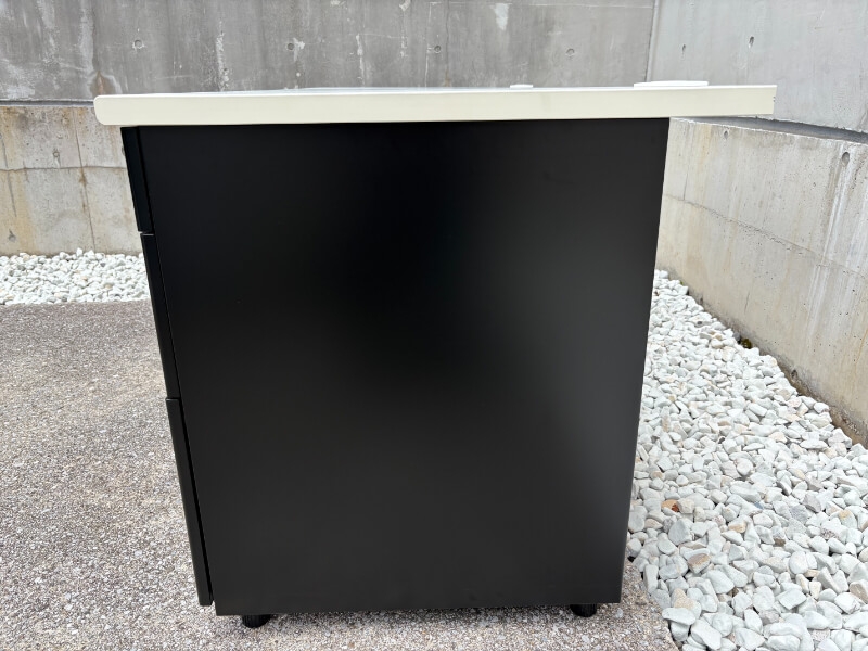 両袖机　W1600　ホワイト×ブラック　中古_1
