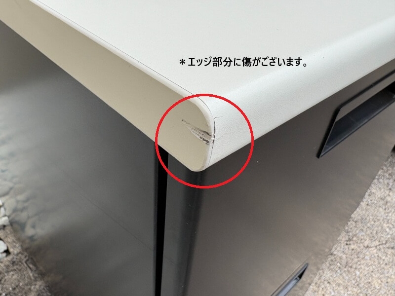 両袖机　W1600　ホワイト×ブラック　中古_4
