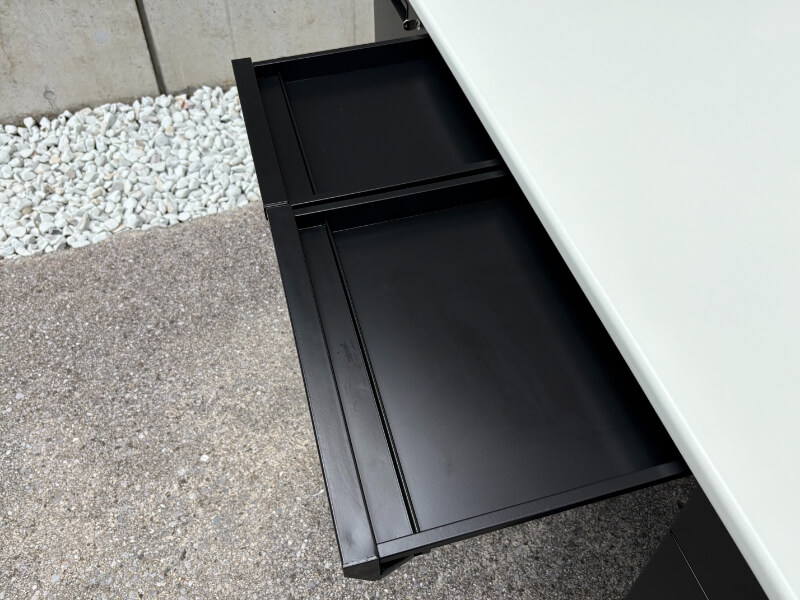 両袖机　W1600　ホワイト×ブラック　中古_5