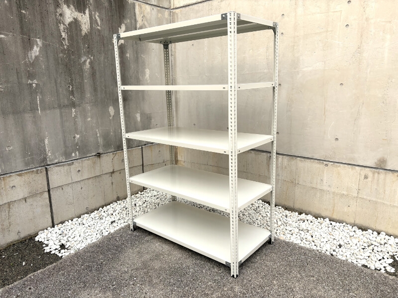 セミボルトレス軽量棚　100㎏耐荷/段　W1200/D600/H1800㎜　中古