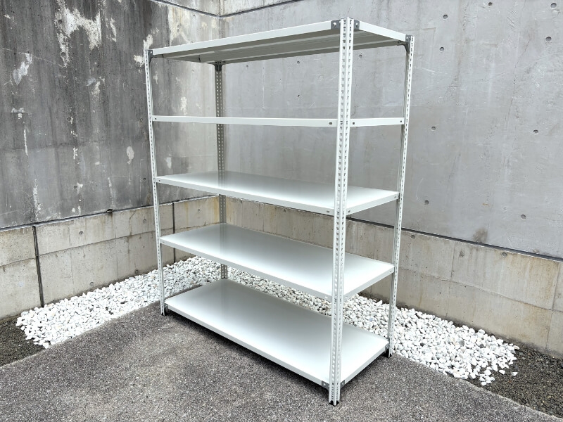 セミボルトレス軽量棚　100㎏耐荷/段　W1500/D600/H1800㎜　中古